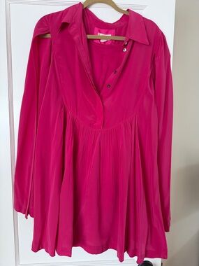 Maeve Fuchsia Long-Sleeve Tunic Blouse